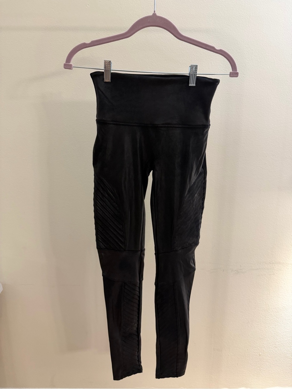 Spanx Faux Leather Moto Leggings Black Size Medium - Picture 2 of 8